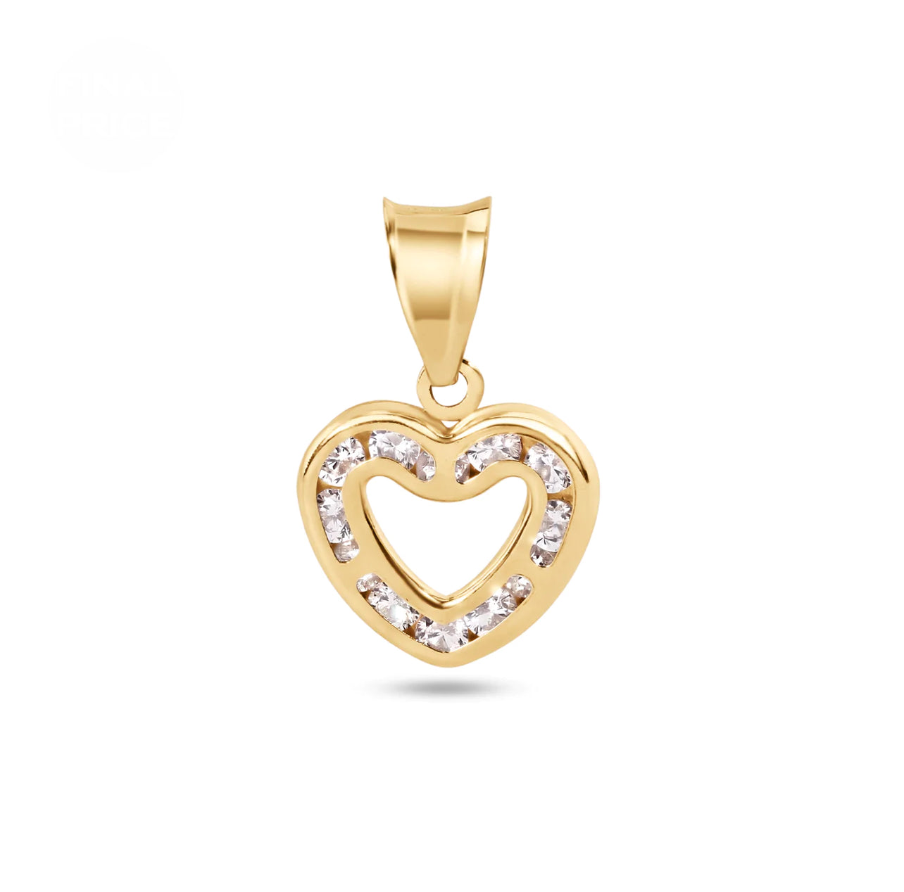14K Yellow Gold 8.5mm Heart CZ Pendant