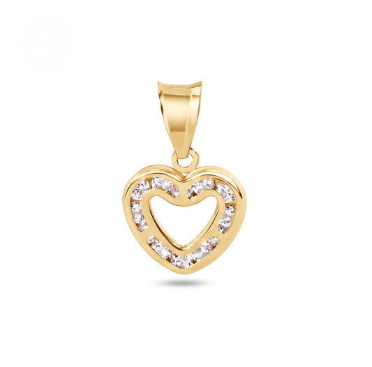 14K Yellow Gold 8.5mm Heart CZ Pendant