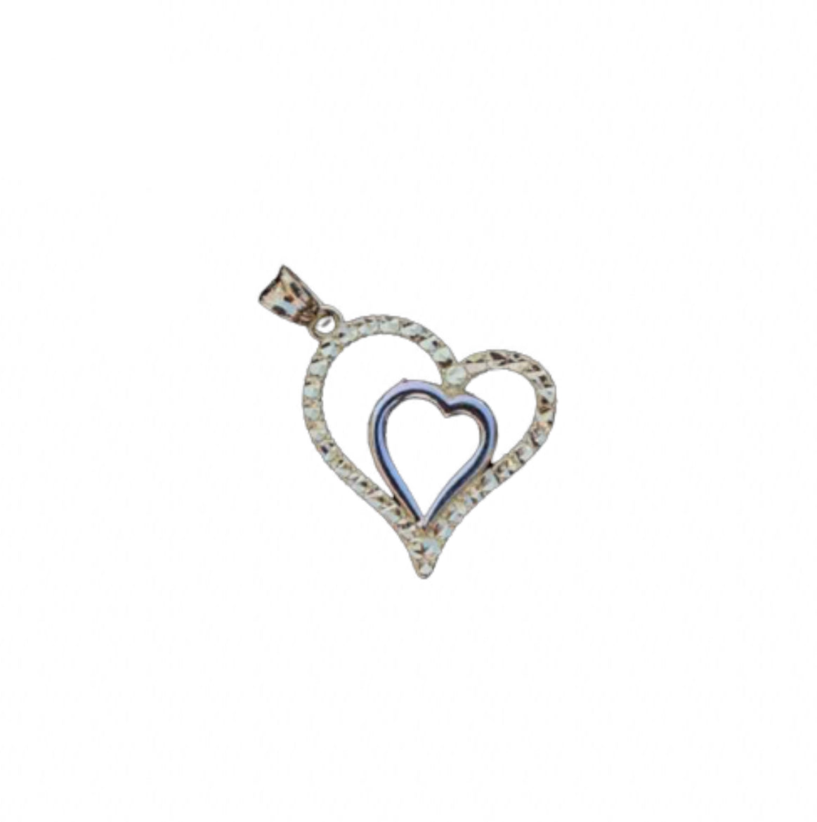 14K Yellow Gold 2-Tone Heart Pendant