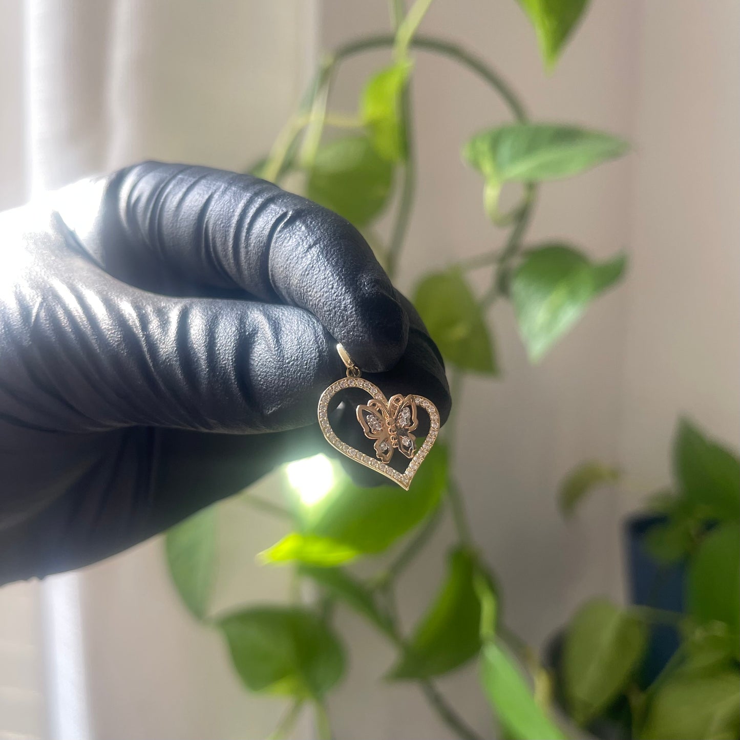 10K Yellow Gold Butterfly Pendant