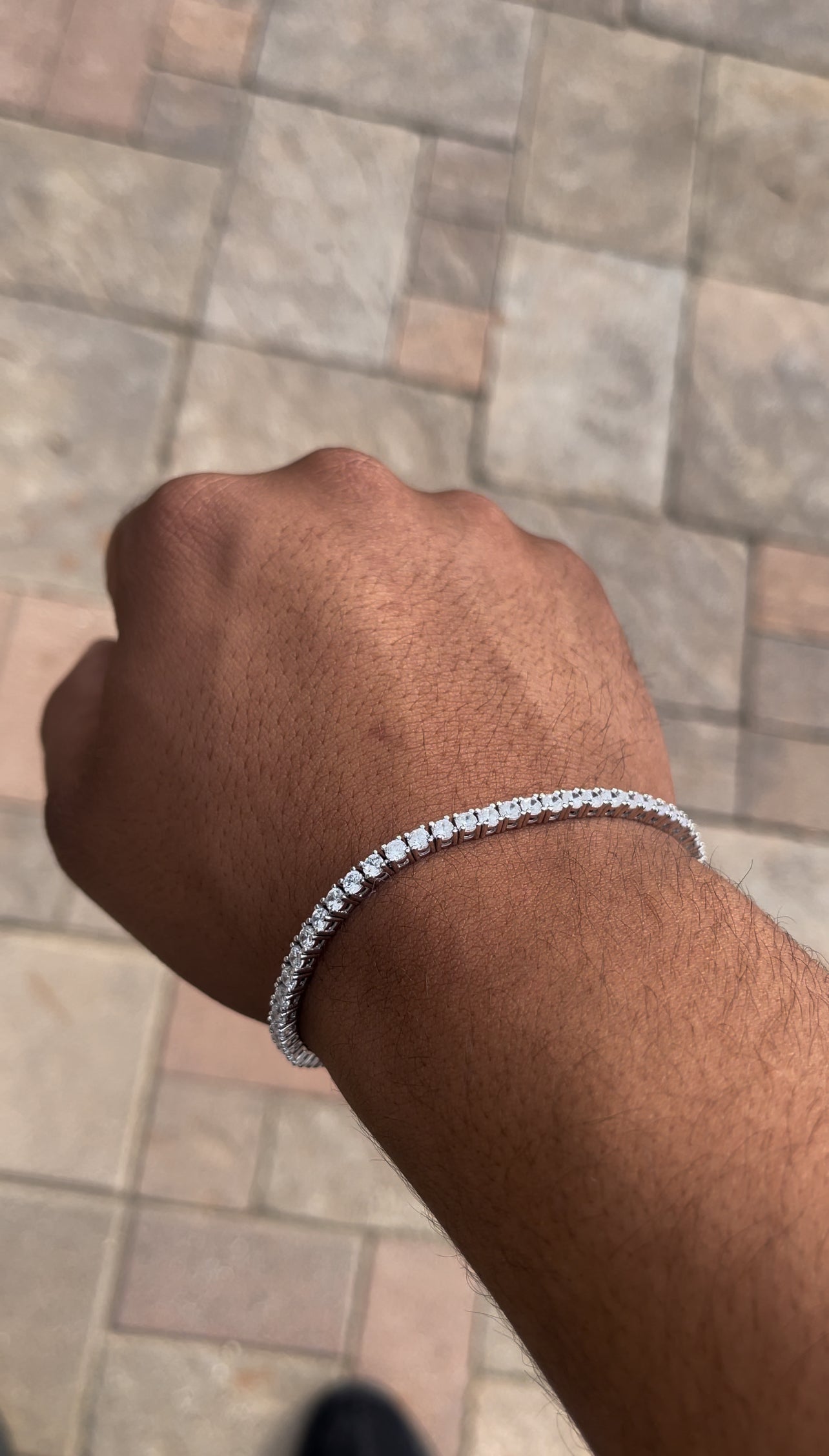 Silver 925 Rhodium Plated Round CZ Tennis Bracelet 3MM