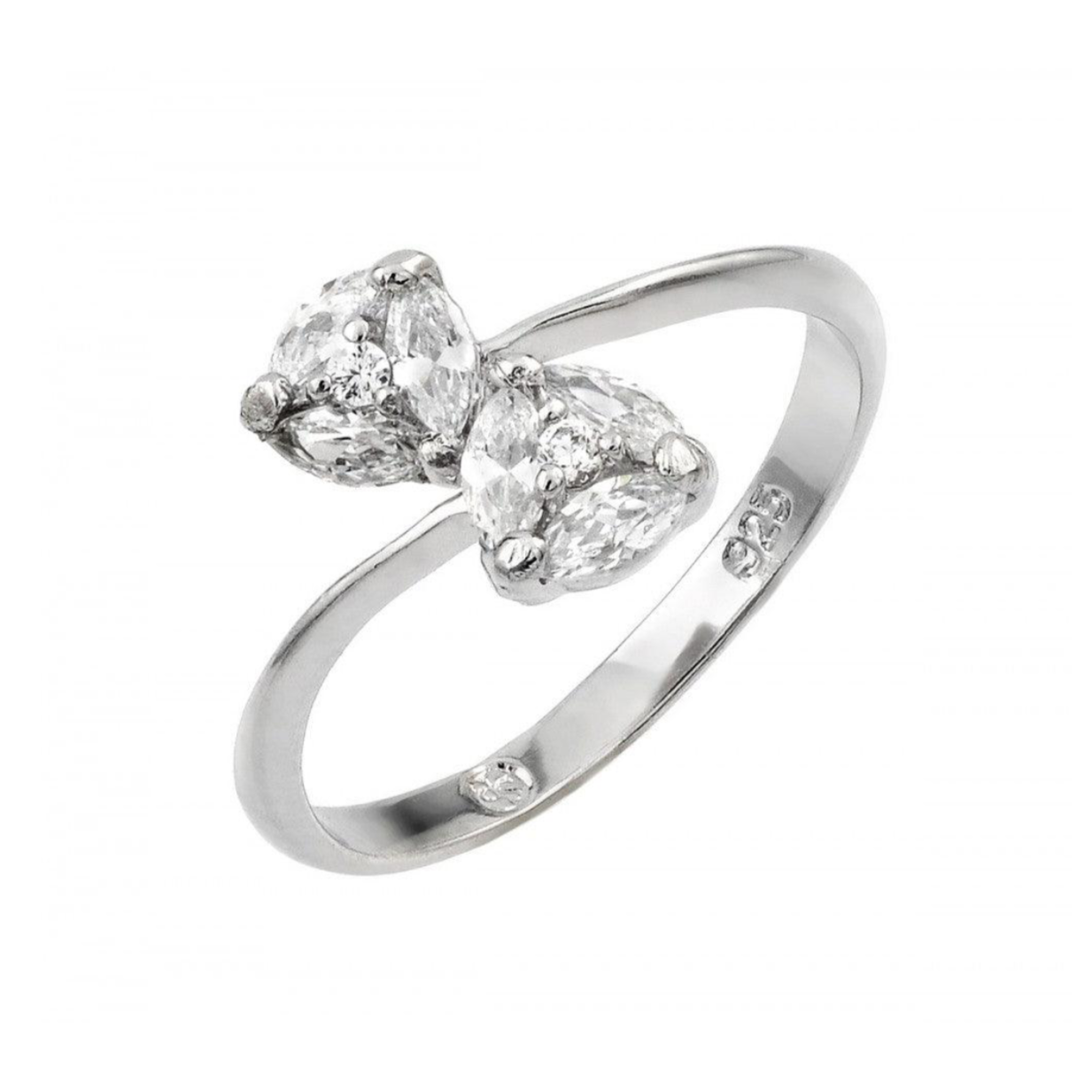 Silver 925 Rhodium Plated
Twin CZ Ring - BGR00863