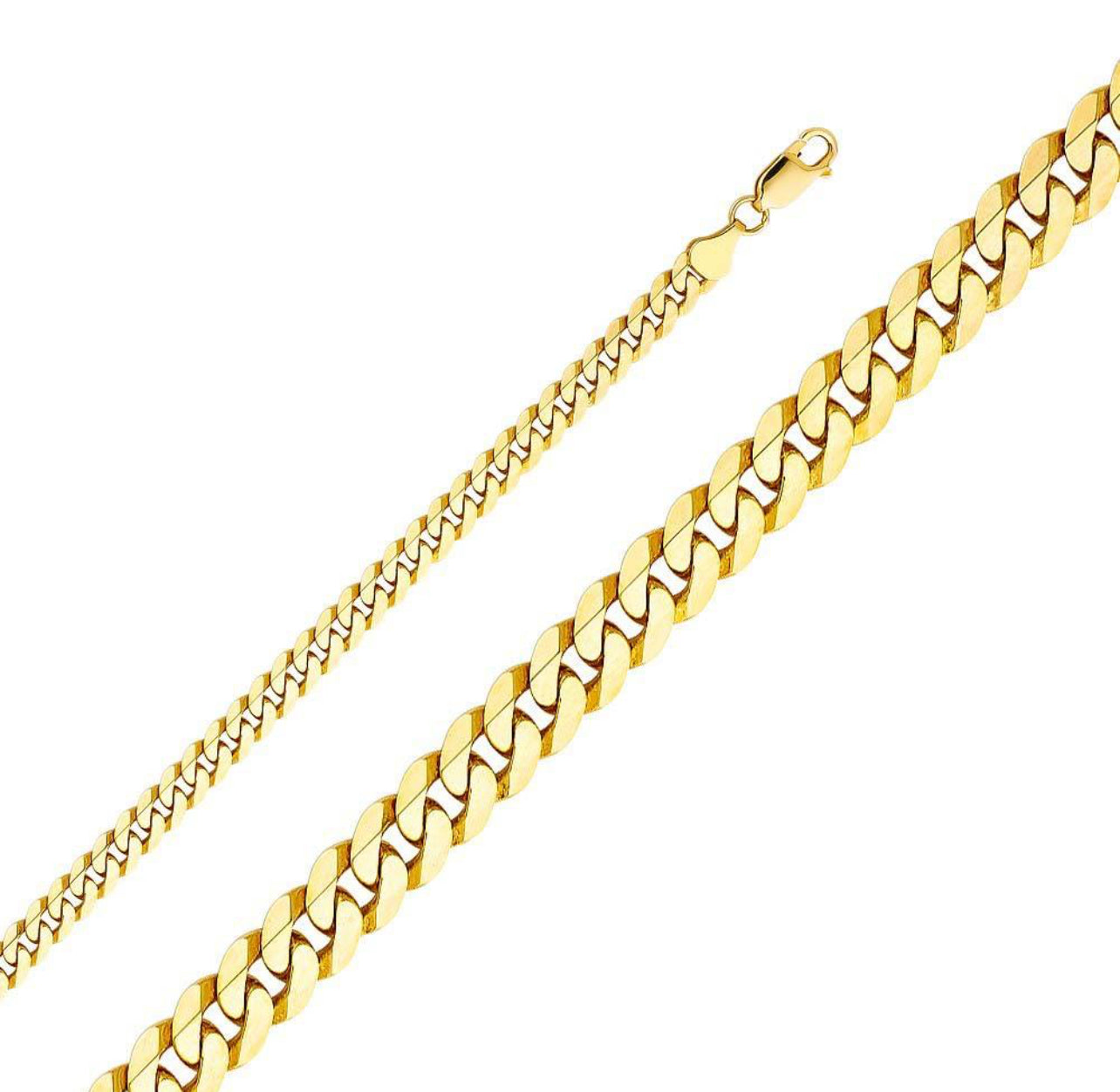 14K Yellow Gold 6.5MM Lobster Flat Cuban Chain