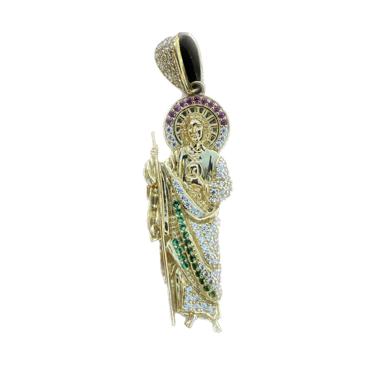 14K Yellow Gold San Judas Hip Hop Pendant