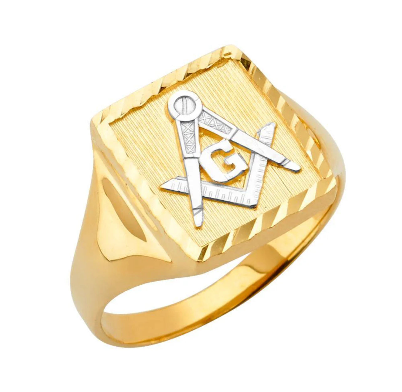 14K Tri Color CZ Men's Rings
