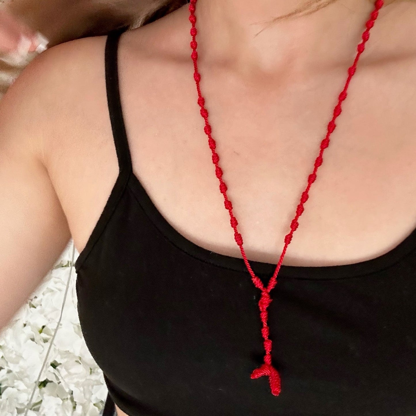 Colored Knotted Cord Rosary