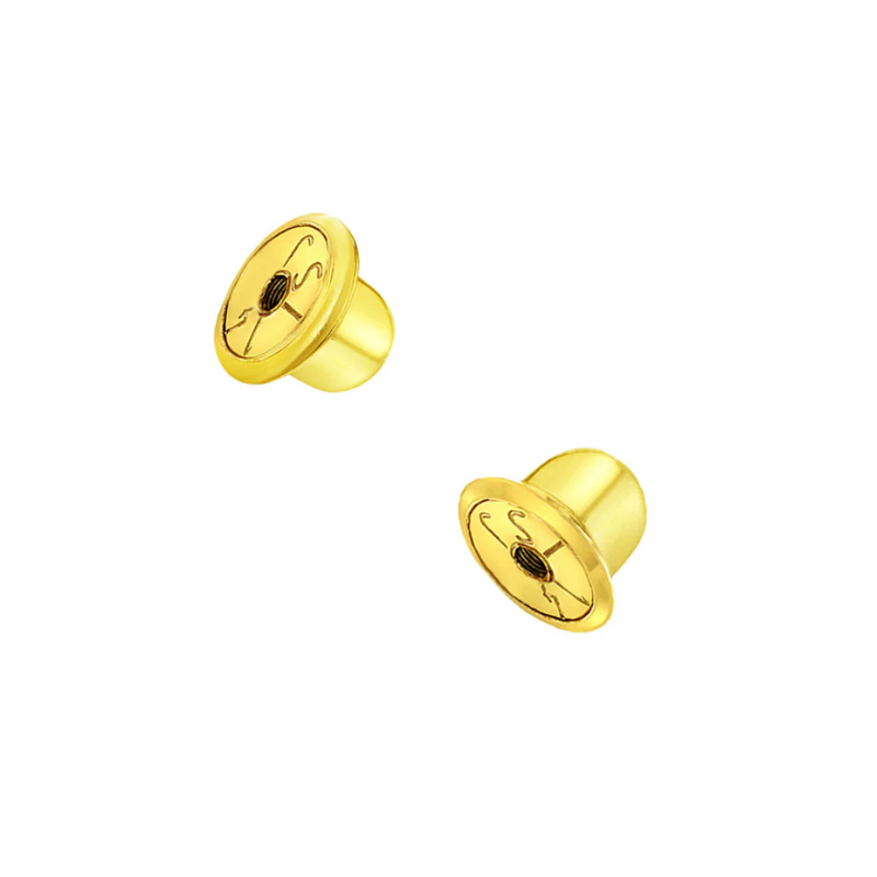 14K Yellow Gold Horseshoe Screw Back Stud Earrings