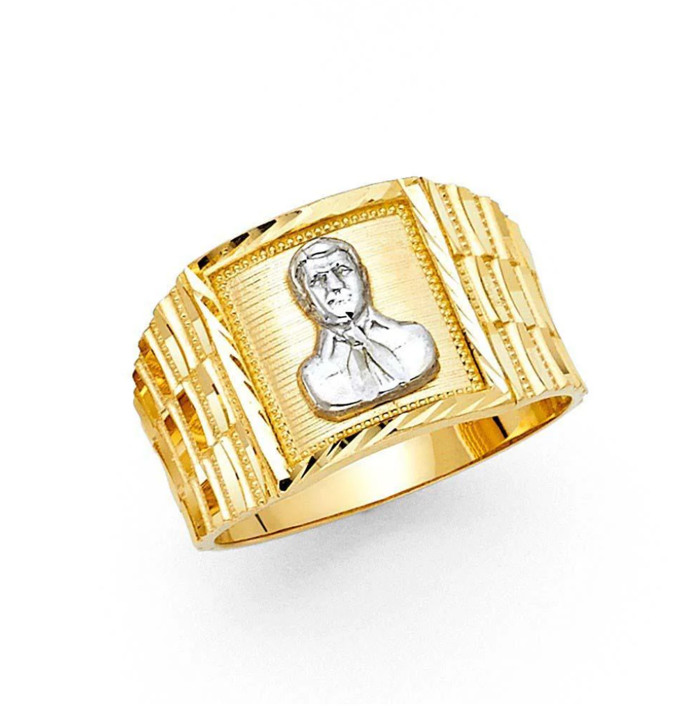 14K Yellow Gold 14MM Malverde Men's Ring