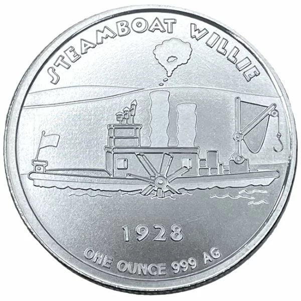 1oz Silver Steamboat Willie Round Coin
