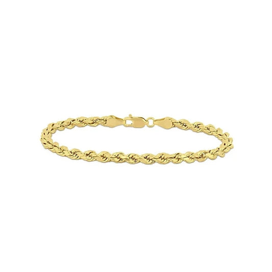 Silver 925 Gold Plated Rope Bracelet 4MM