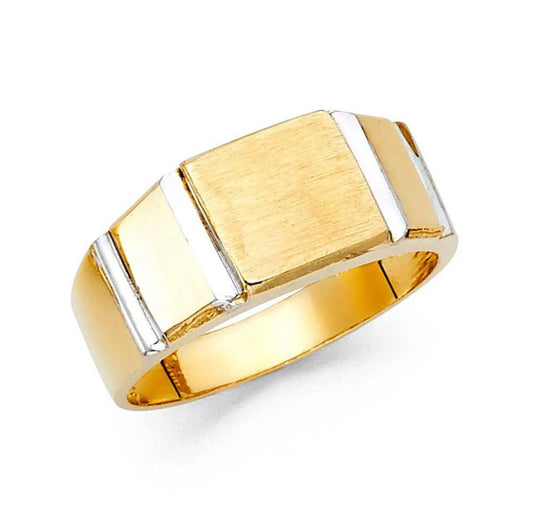 14K Yellow Gold Engravable Men's Ring