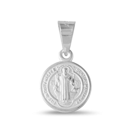 Silver 925 High Polished Saint Benedict Medallion 11mm