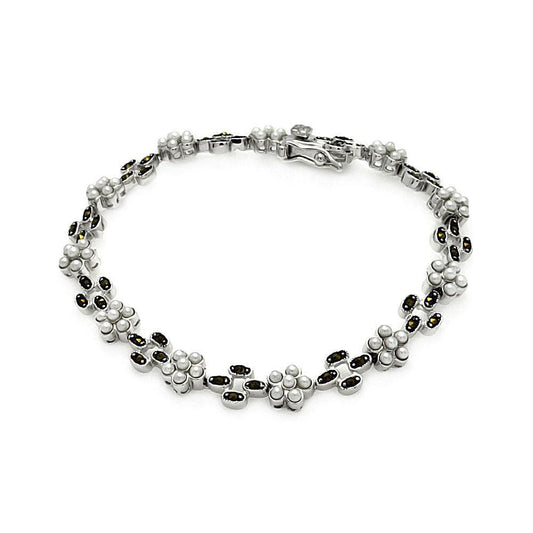 Silver 925 Marcasite Tennis CZ Bracelet