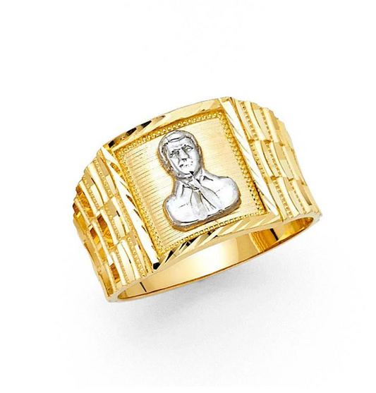 14K Yellow Gold 14MM Malverde Men's Ring