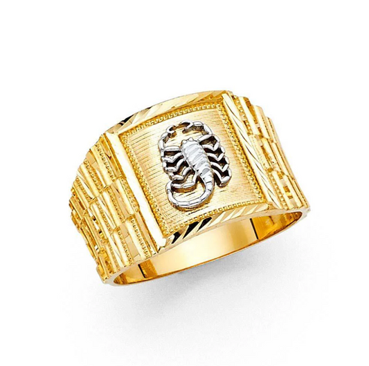 14K Yellow Gold 14MM Scorpian Men's Ring